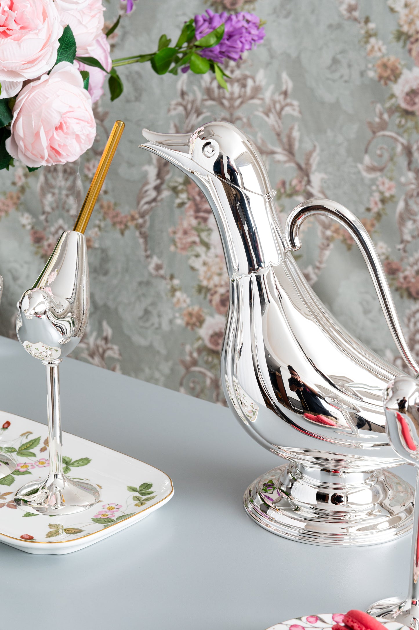 Silver swan jug