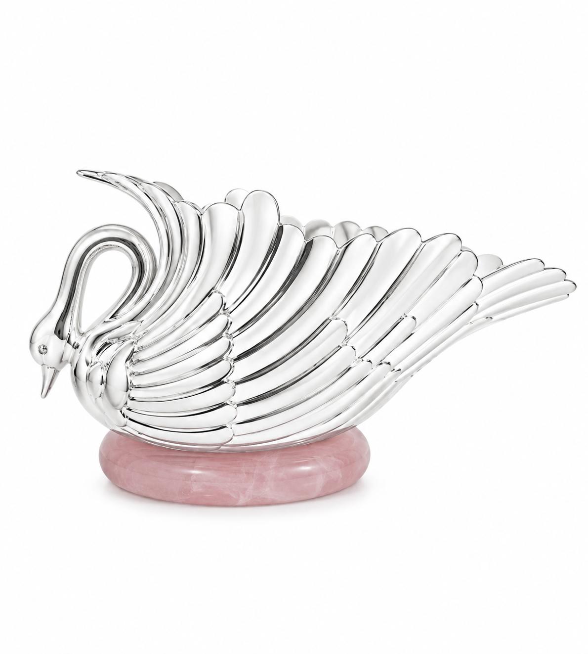 Silver Swan Vase